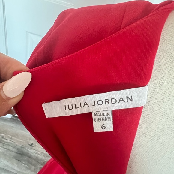 Julia Jordan Cap Sleeve Skater Red Dress With Pockets Size 6 - Picture 12 of 14